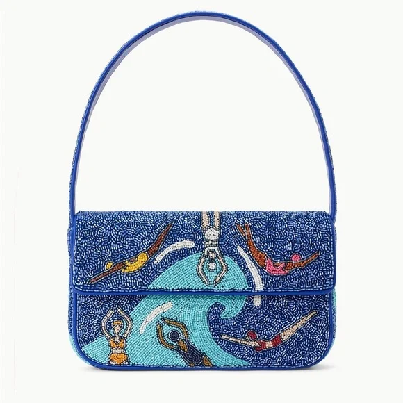 STAUD 🏊🏽‍♀️ Tommy Beaded Bag in Blue Swimmers - Picture 10 of 13